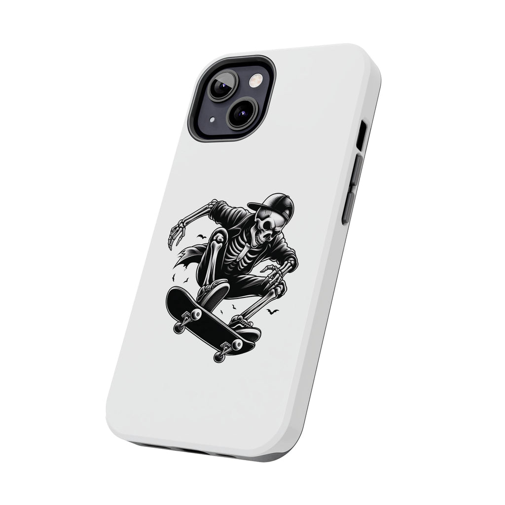 Edgy Skeleton Skateboard Phone Case, Tough Phone Cases, Skater Gift, Halloween Accessory, Durable Mobile Cover, Unique Cell Phone Protector