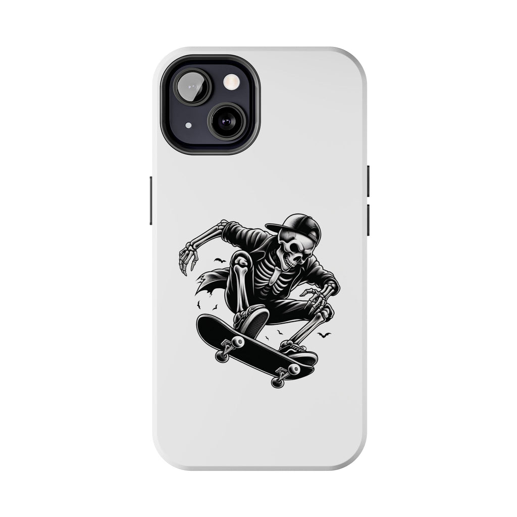 Edgy Skeleton Skateboard Phone Case, Tough Phone Cases, Skater Gift, Halloween Accessory, Durable Mobile Cover, Unique Cell Phone Protector