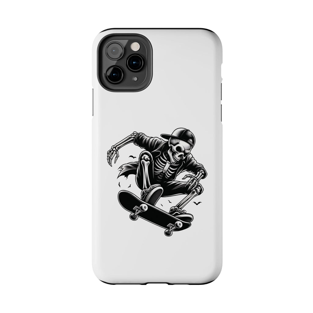 Edgy Skeleton Skateboard Phone Case, Tough Phone Cases, Skater Gift, Halloween Accessory, Durable Mobile Cover, Unique Cell Phone Protector
