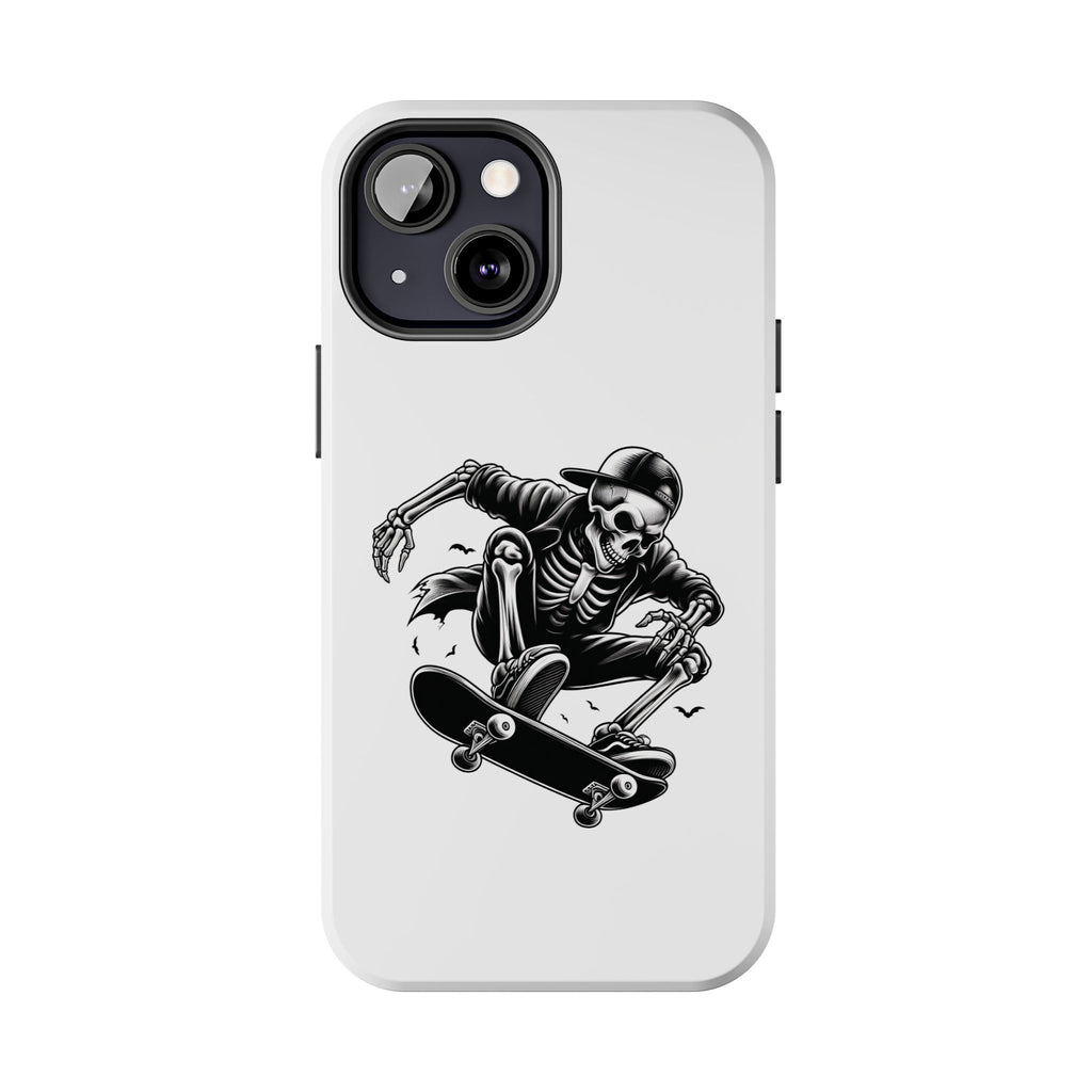 Edgy Skeleton Skateboard Phone Case, Tough Phone Cases, Skater Gift, Halloween Accessory, Durable Mobile Cover, Unique Cell Phone Protector