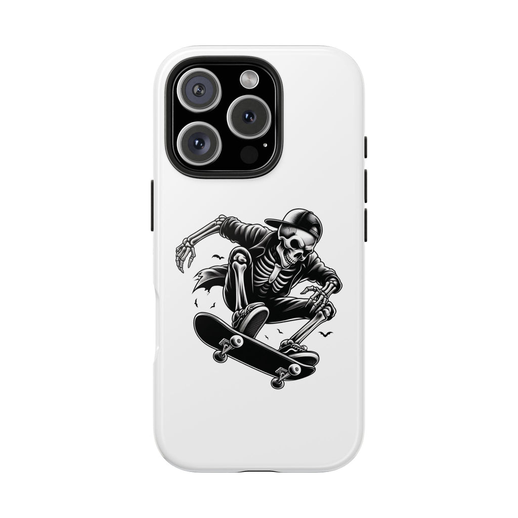 Edgy Skeleton Skateboard Phone Case, Tough Phone Cases, Skater Gift, Halloween Accessory, Durable Mobile Cover, Unique Cell Phone Protector