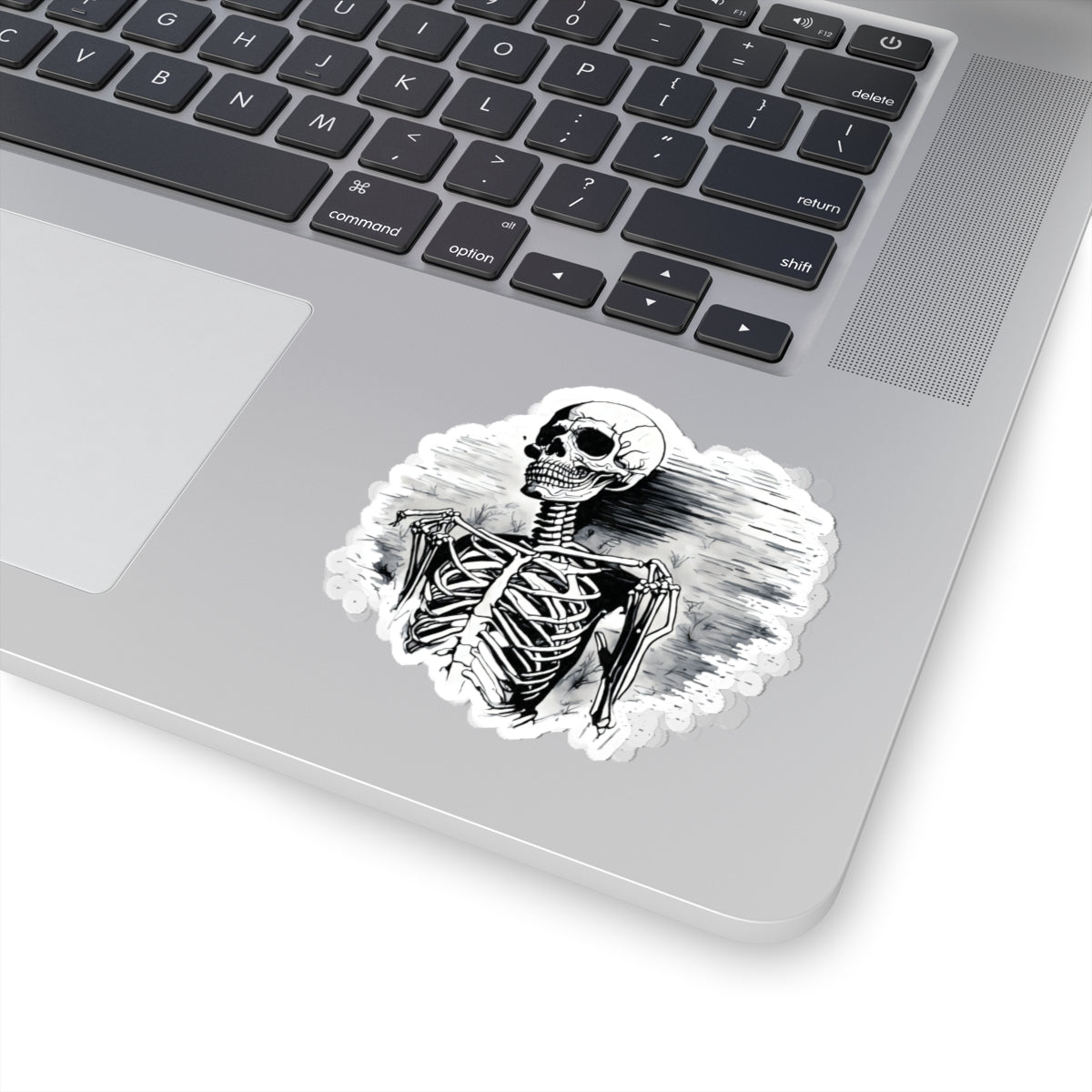 Skeleton Kiss-Cut Stickers | MacBook Decor | Halloween Vibe | Creepy Aesthetic | Spooky Gifts | Halloween Decor | Skeleton Art