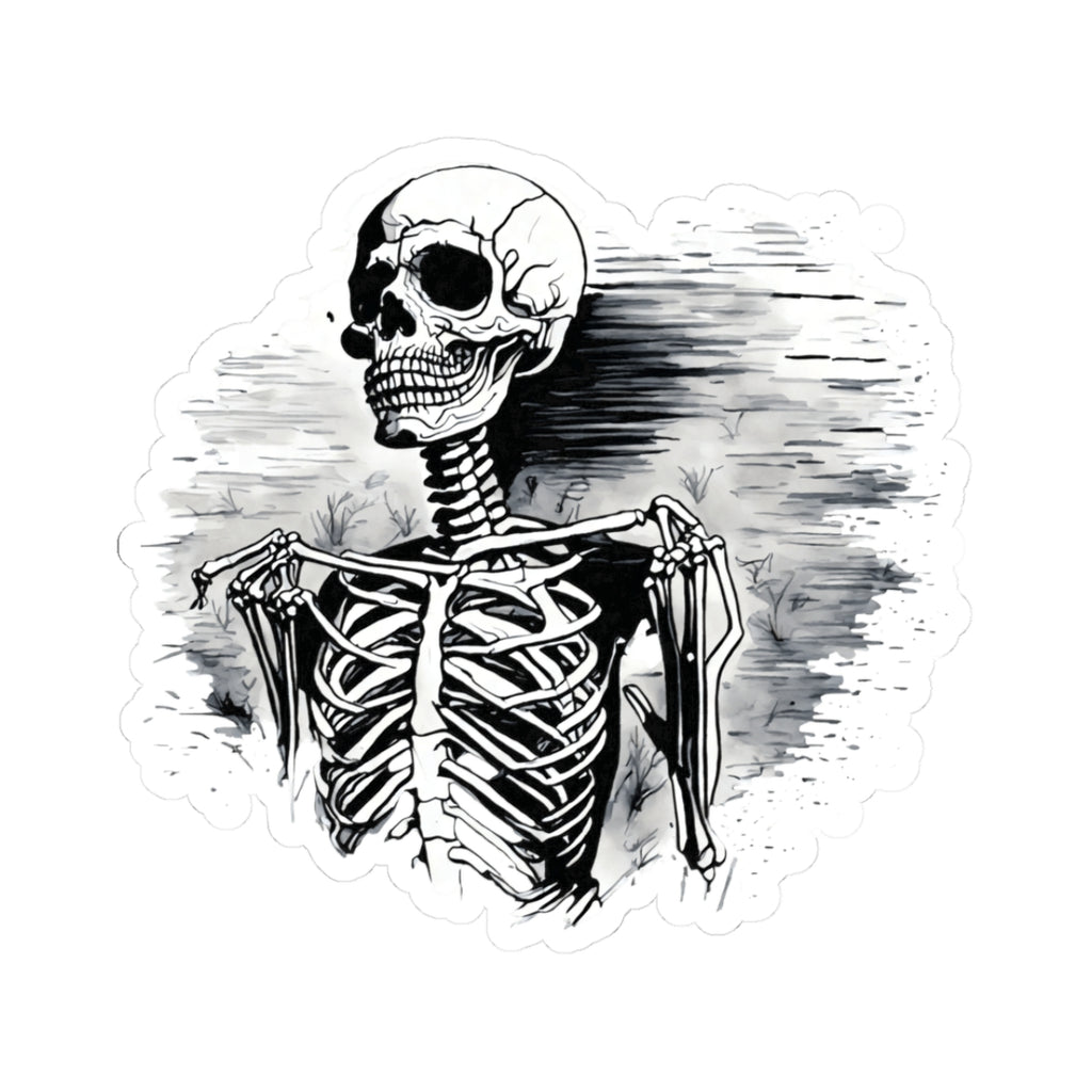 Skeleton Kiss-Cut Stickers | MacBook Decor | Halloween Vibe | Creepy Aesthetic | Spooky Gifts | Halloween Decor | Skeleton Art