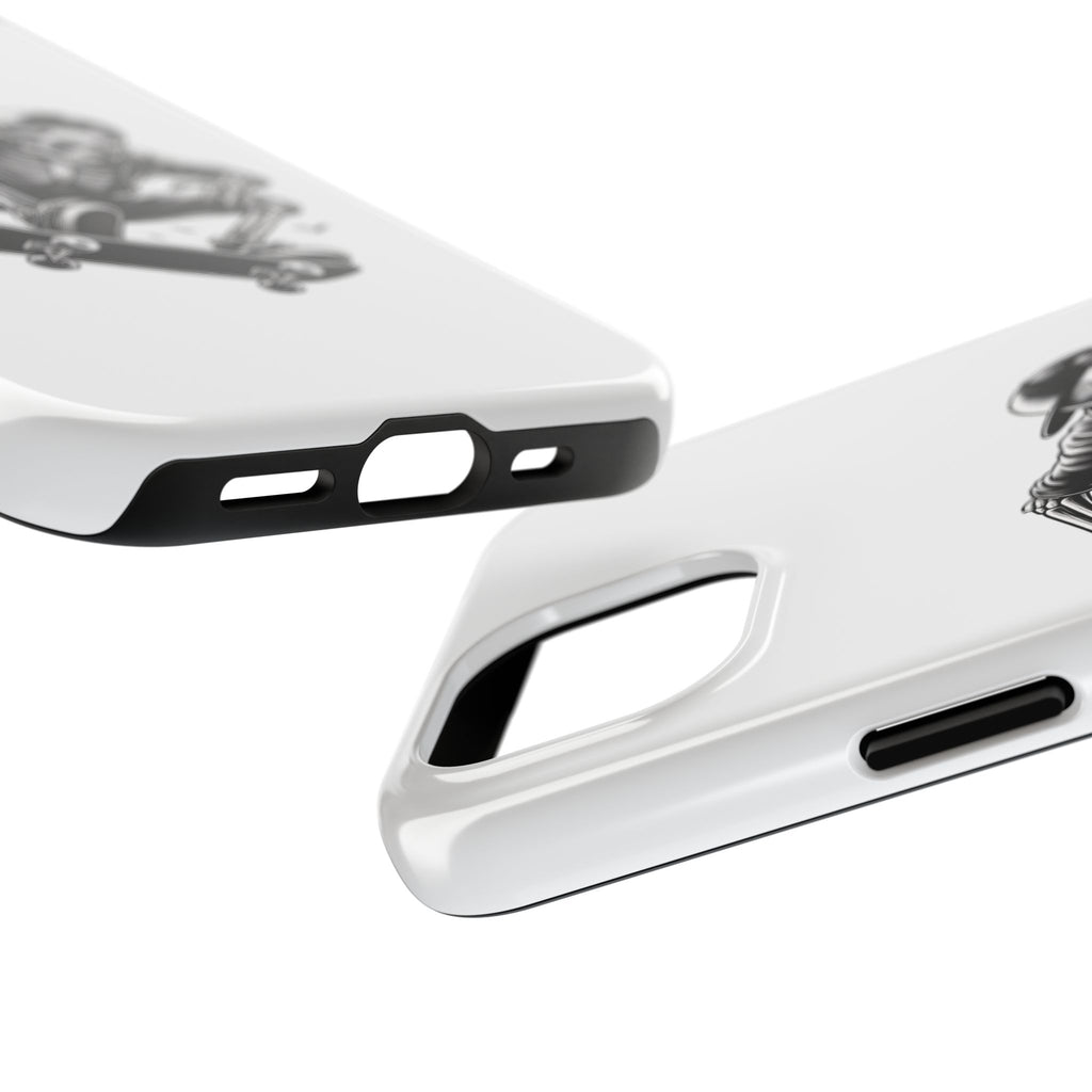 Edgy Skeleton Skateboard Phone Case, Tough Phone Cases, Skater Gift, Halloween Accessory, Durable Mobile Cover, Unique Cell Phone Protector