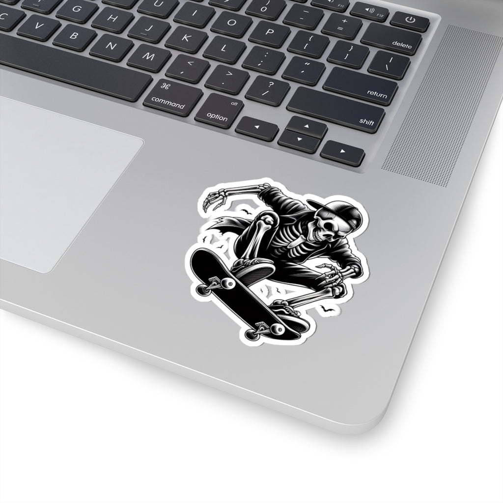 Skateboarding Skeleton Kiss-Cut Stickers | Cool Stickers for Laptops, Skateboards, Halloween Decor, Gift for Teens, Streetwear