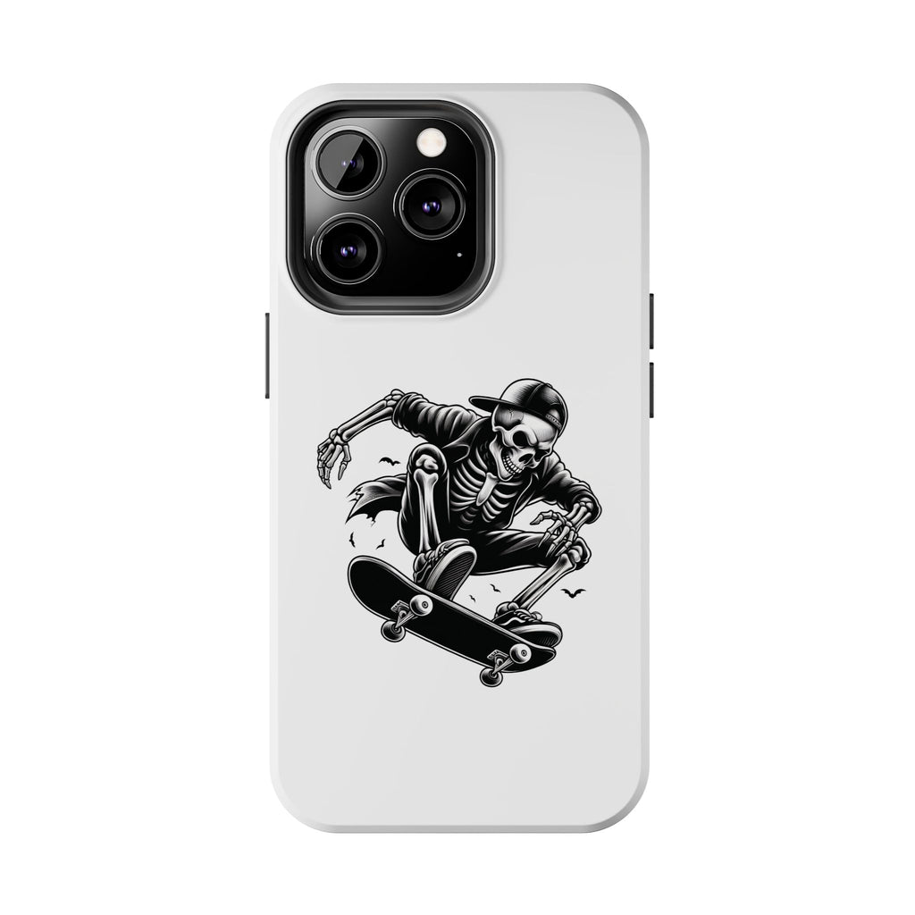 Edgy Skeleton Skateboard Phone Case, Tough Phone Cases, Skater Gift, Halloween Accessory, Durable Mobile Cover, Unique Cell Phone Protector