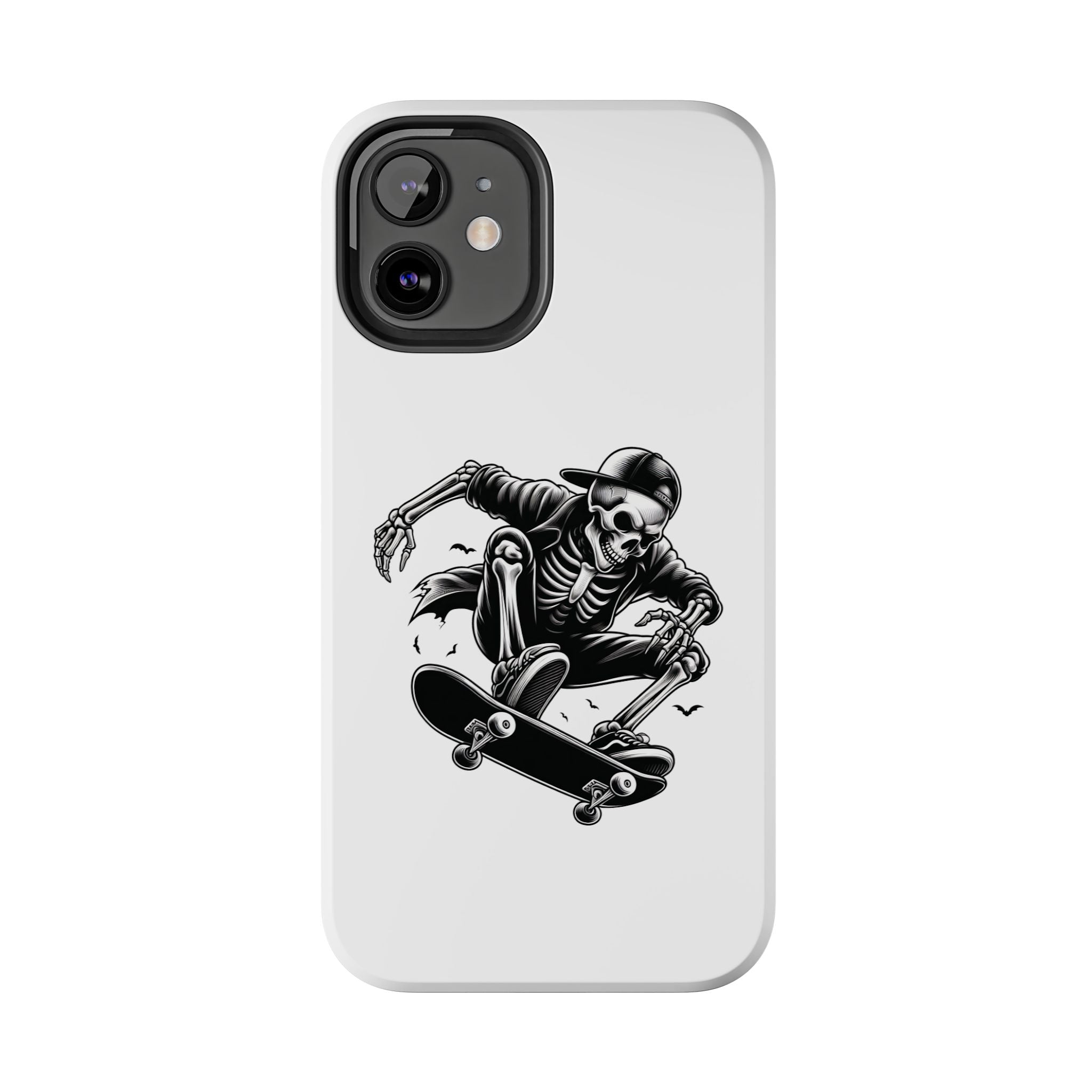 Edgy Skeleton Skateboard Phone Case, Tough Phone Cases, Skater Gift, Halloween Accessory, Durable Mobile Cover, Unique Cell Phone Protector