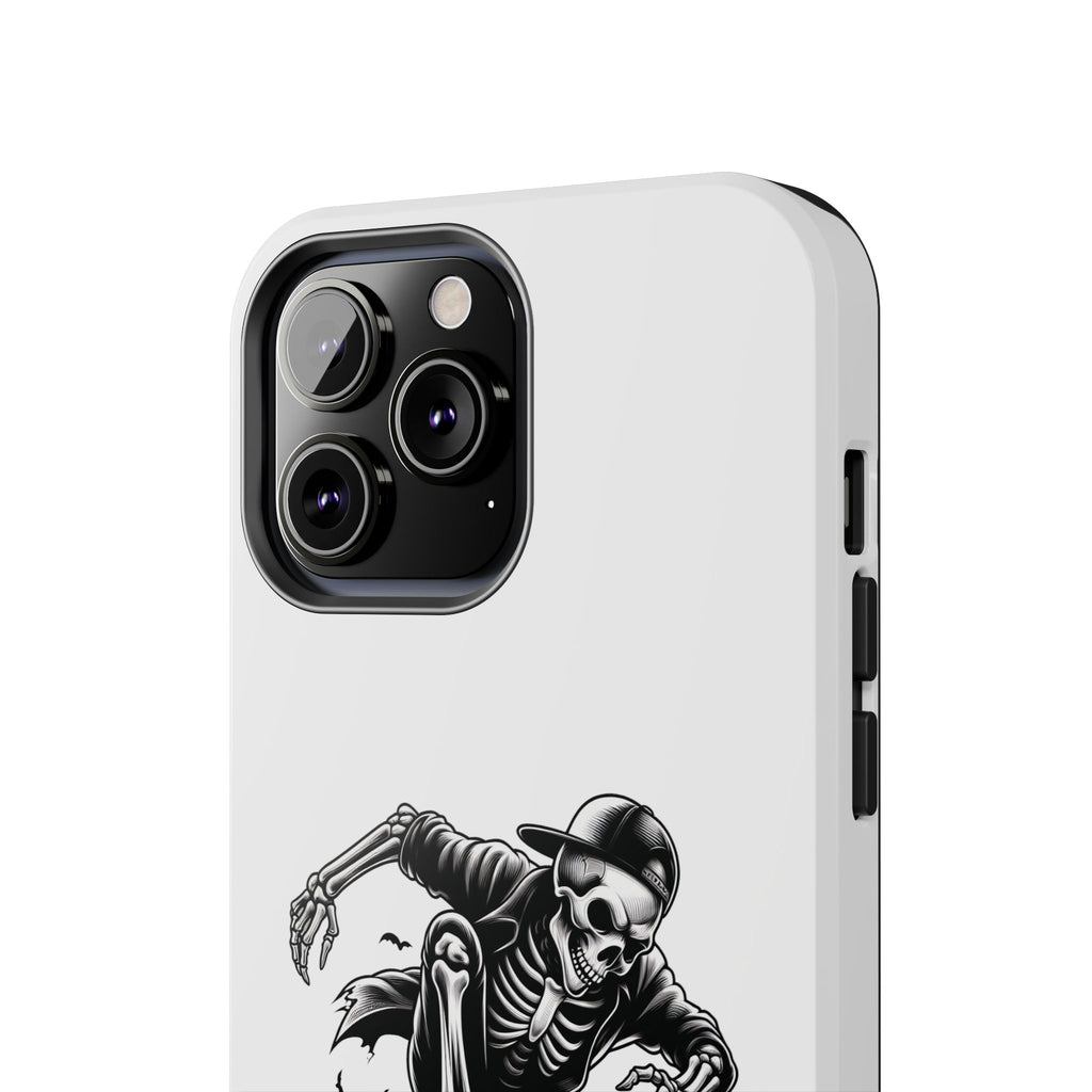 Edgy Skeleton Skateboard Phone Case, Tough Phone Cases, Skater Gift, Halloween Accessory, Durable Mobile Cover, Unique Cell Phone Protector