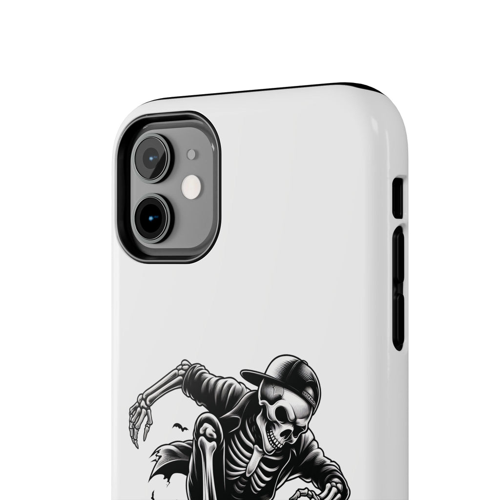 Edgy Skeleton Skateboard Phone Case, Tough Phone Cases, Skater Gift, Halloween Accessory, Durable Mobile Cover, Unique Cell Phone Protector