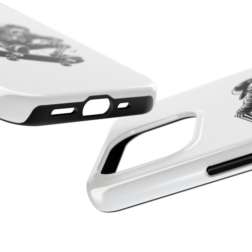 Edgy Skeleton Skateboard Phone Case, Tough Phone Cases, Skater Gift, Halloween Accessory, Durable Mobile Cover, Unique Cell Phone Protector