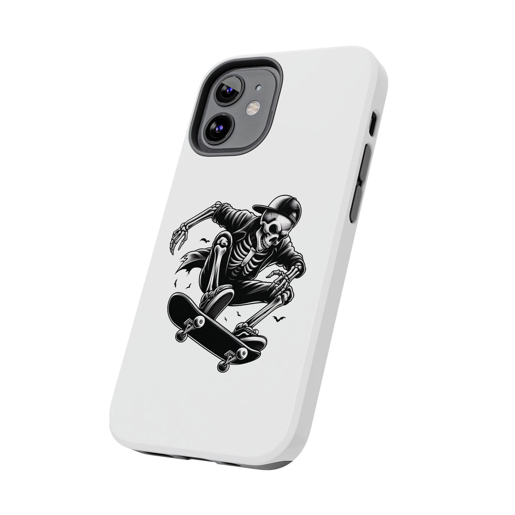 Edgy Skeleton Skateboard Phone Case, Tough Phone Cases, Skater Gift, Halloween Accessory, Durable Mobile Cover, Unique Cell Phone Protector