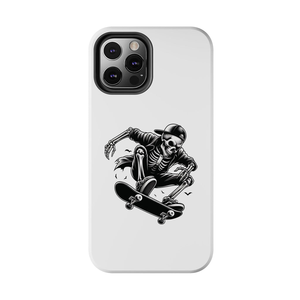 Edgy Skeleton Skateboard Phone Case, Tough Phone Cases, Skater Gift, Halloween Accessory, Durable Mobile Cover, Unique Cell Phone Protector