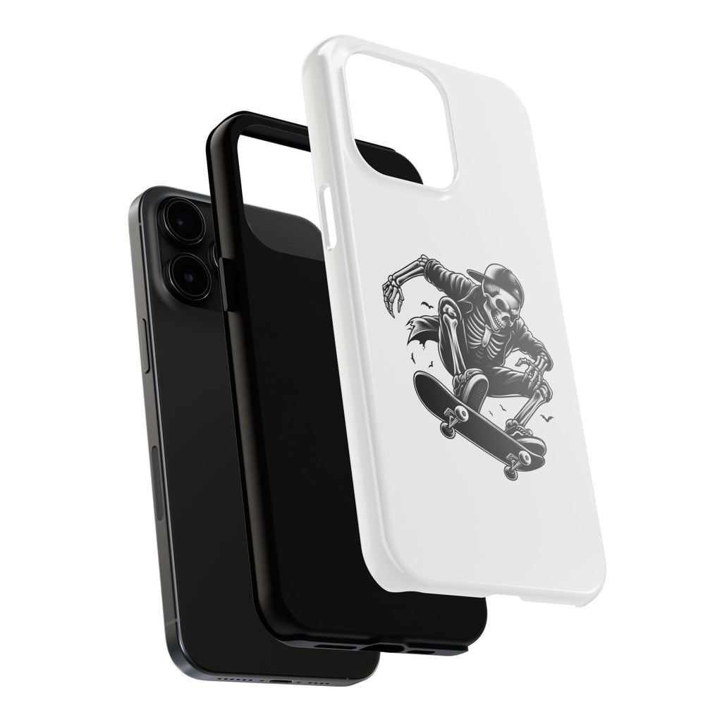 Edgy Skeleton Skateboard Phone Case, Tough Phone Cases, Skater Gift, Halloween Accessory, Durable Mobile Cover, Unique Cell Phone Protector
