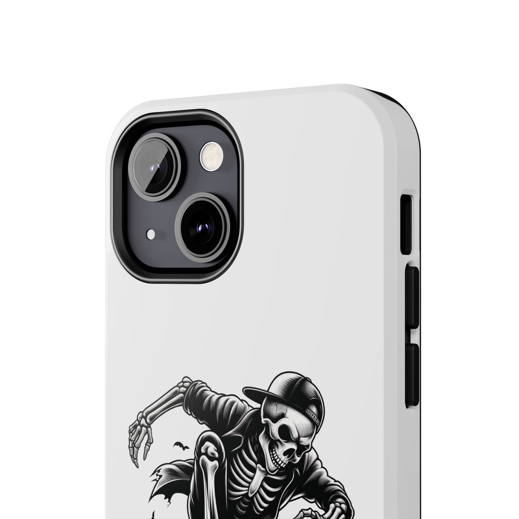 Edgy Skeleton Skateboard Phone Case, Tough Phone Cases, Skater Gift, Halloween Accessory, Durable Mobile Cover, Unique Cell Phone Protector