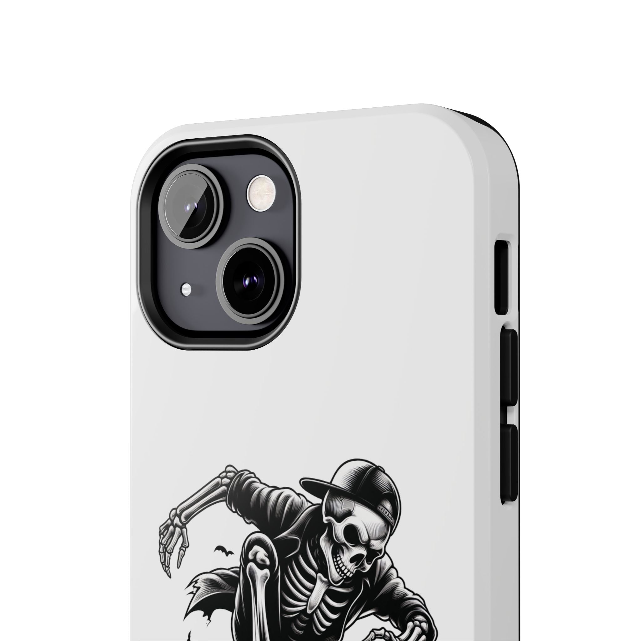 Edgy Skeleton Skateboard Phone Case, Tough Phone Cases, Skater Gift, Halloween Accessory, Durable Mobile Cover, Unique Cell Phone Protector