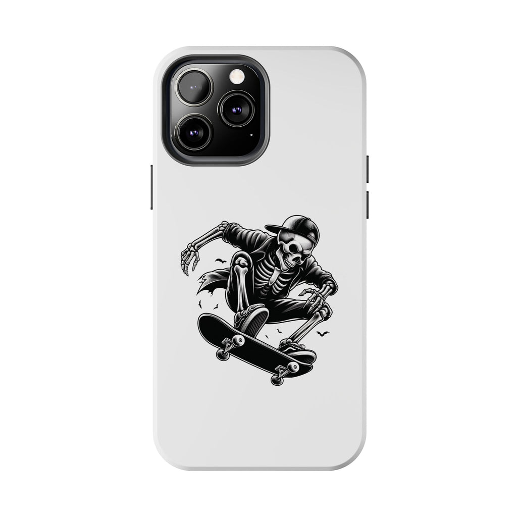 Edgy Skeleton Skateboard Phone Case, Tough Phone Cases, Skater Gift, Halloween Accessory, Durable Mobile Cover, Unique Cell Phone Protector