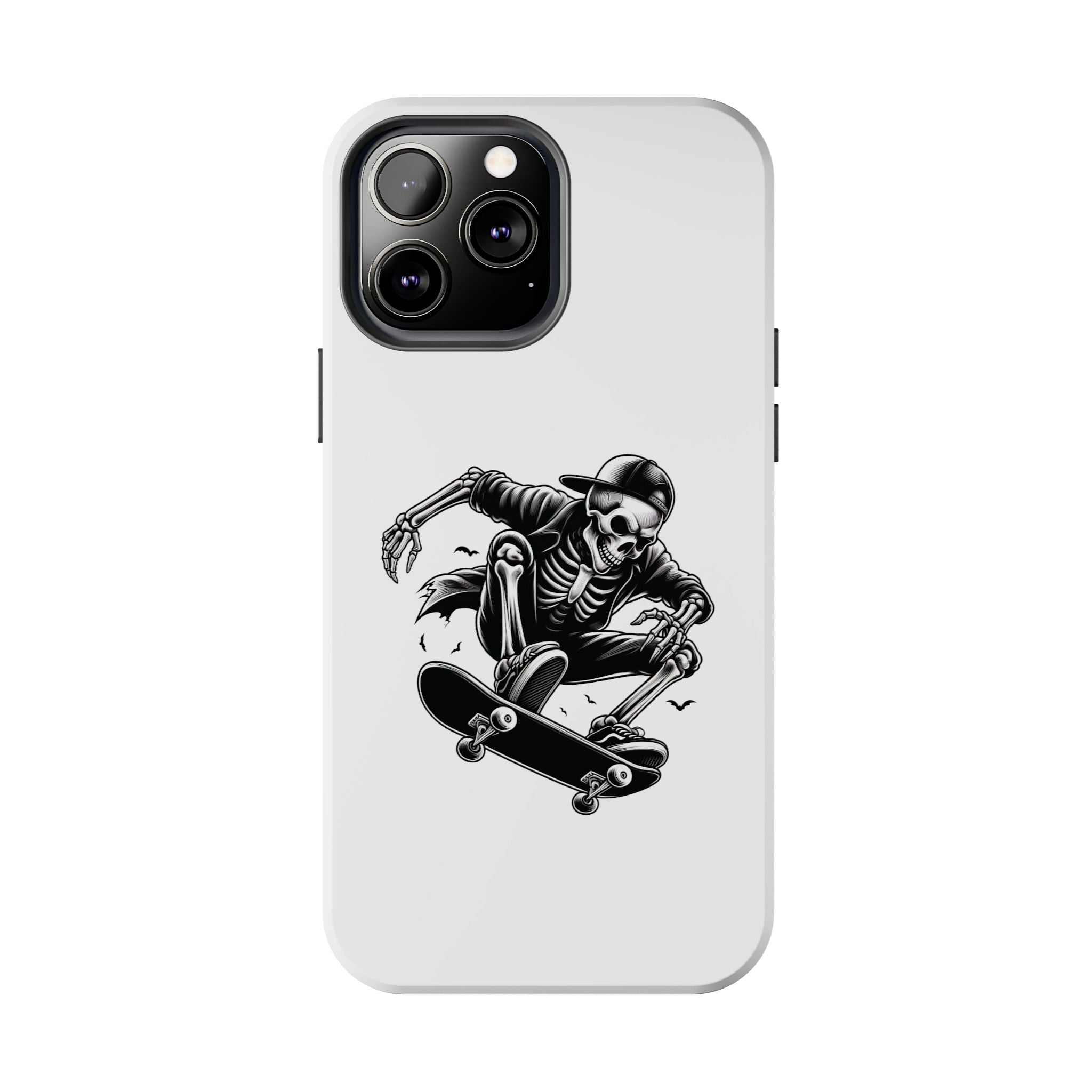 Edgy Skeleton Skateboard Phone Case, Tough Phone Cases, Skater Gift, Halloween Accessory, Durable Mobile Cover, Unique Cell Phone Protector