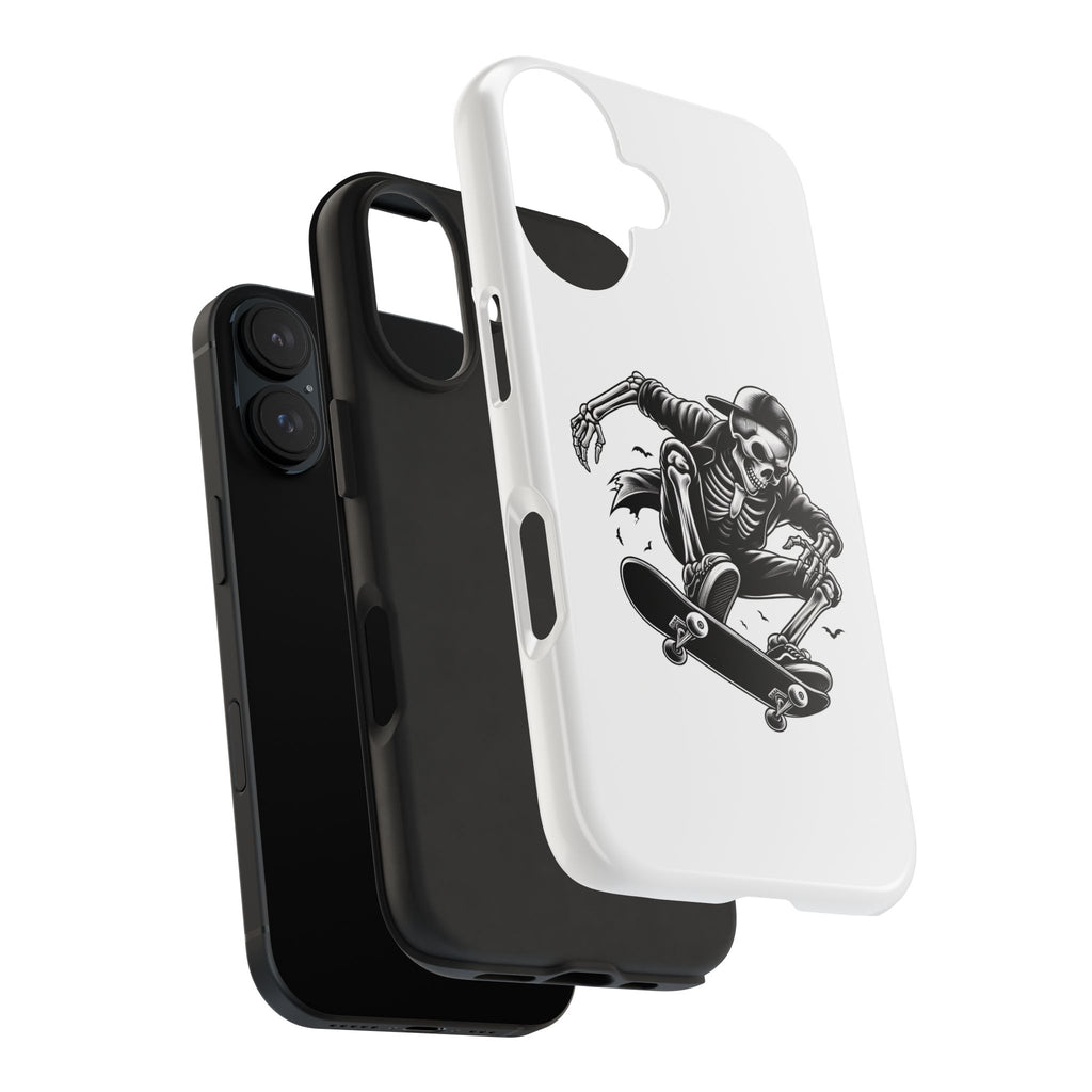 Edgy Skeleton Skateboard Phone Case, Tough Phone Cases, Skater Gift, Halloween Accessory, Durable Mobile Cover, Unique Cell Phone Protector
