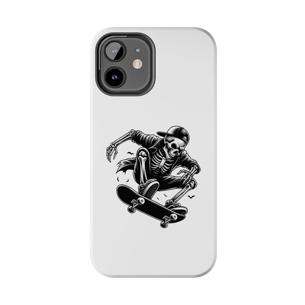 Edgy Skeleton Skateboard Phone Case, Tough Phone Cases, Skater Gift, Halloween Accessory, Durable Mobile Cover, Unique Cell Phone Protector