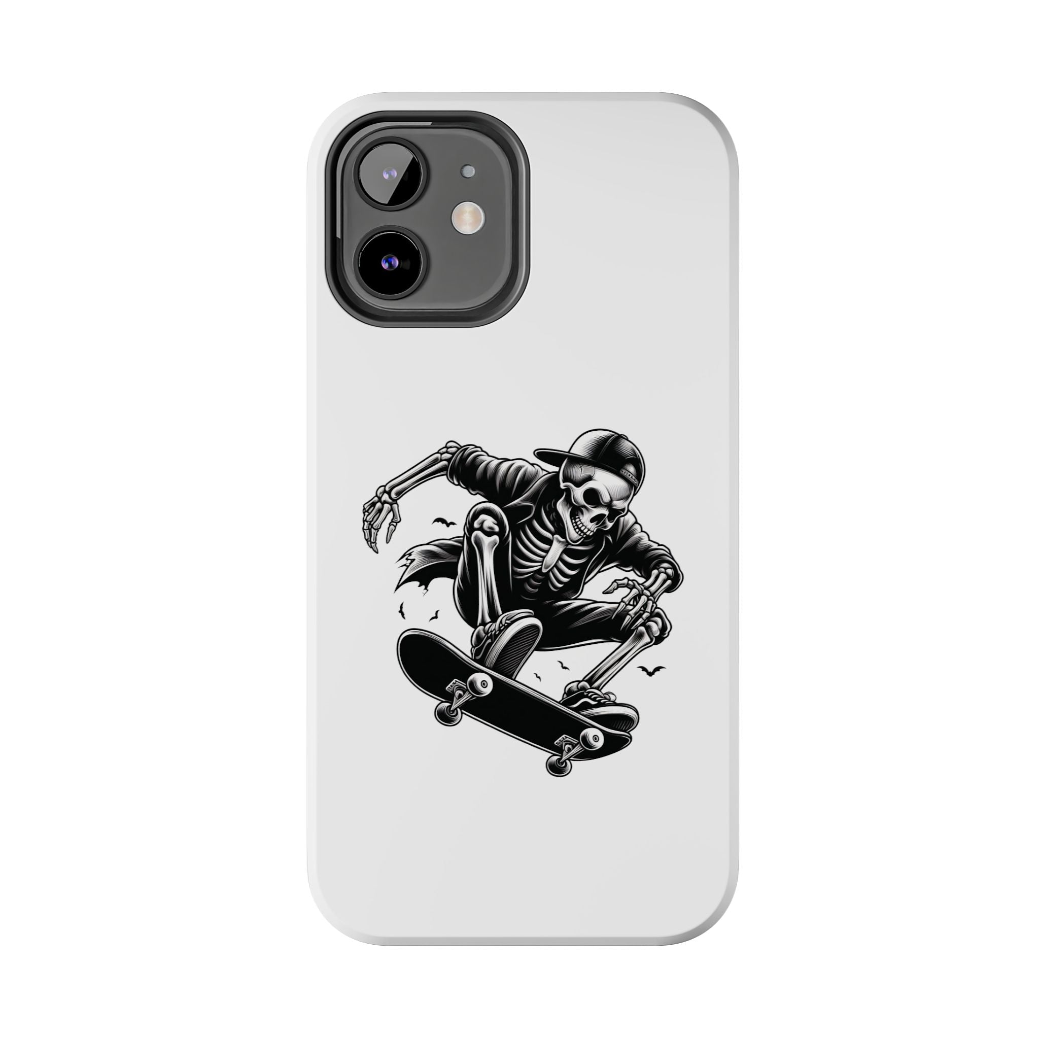 Edgy Skeleton Skateboard Phone Case, Tough Phone Cases, Skater Gift, Halloween Accessory, Durable Mobile Cover, Unique Cell Phone Protector