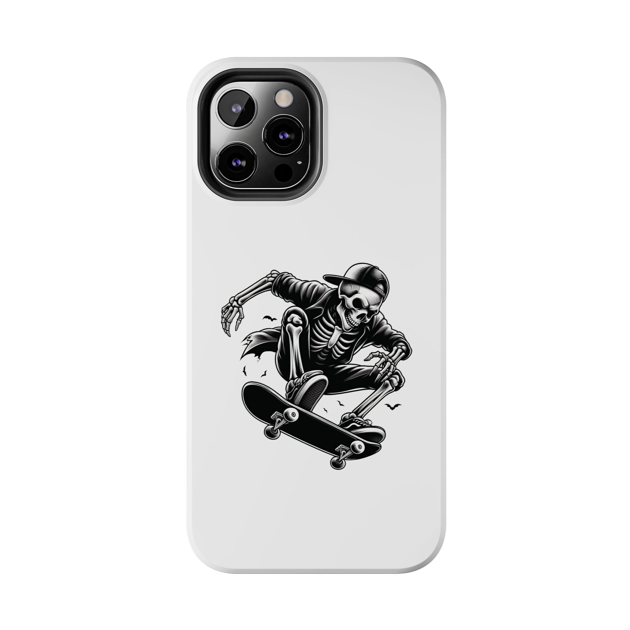 Edgy Skeleton Skateboard Phone Case, Tough Phone Cases, Skater Gift, Halloween Accessory, Durable Mobile Cover, Unique Cell Phone Protector