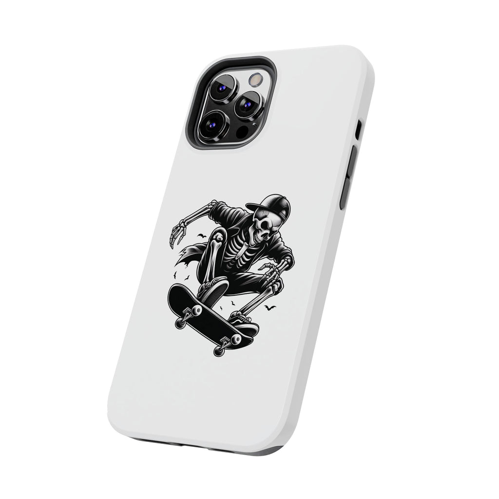 Edgy Skeleton Skateboard Phone Case, Tough Phone Cases, Skater Gift, Halloween Accessory, Durable Mobile Cover, Unique Cell Phone Protector