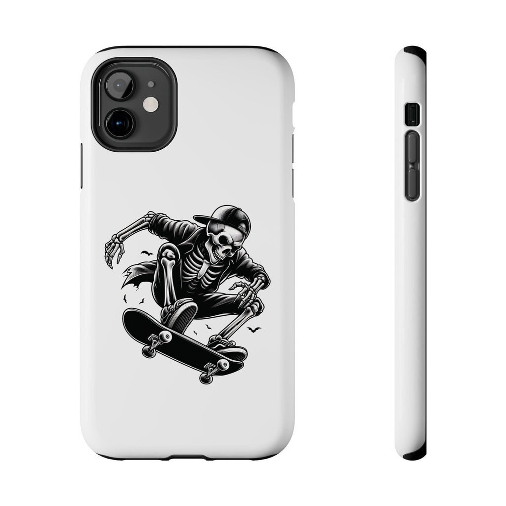 Edgy Skeleton Skateboard Phone Case, Tough Phone Cases, Skater Gift, Halloween Accessory, Durable Mobile Cover, Unique Cell Phone Protector