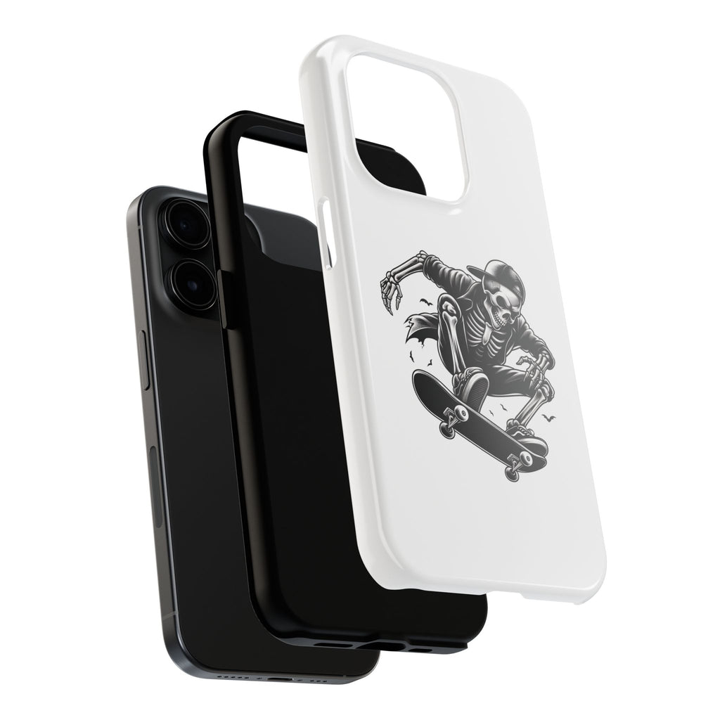 Edgy Skeleton Skateboard Phone Case, Tough Phone Cases, Skater Gift, Halloween Accessory, Durable Mobile Cover, Unique Cell Phone Protector