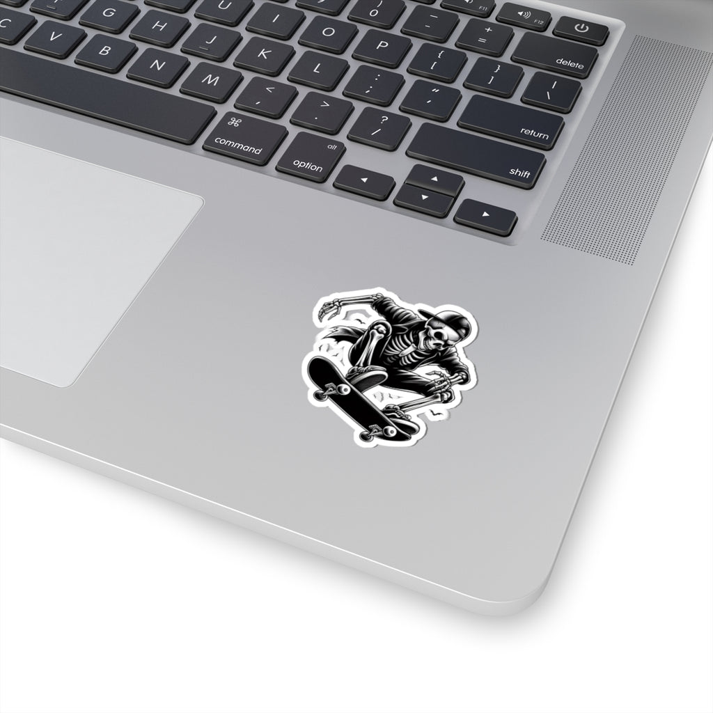 Skateboarding Skeleton Kiss-Cut Stickers | Cool Stickers for Laptops, Skateboards, Halloween Decor, Gift for Teens, Streetwear