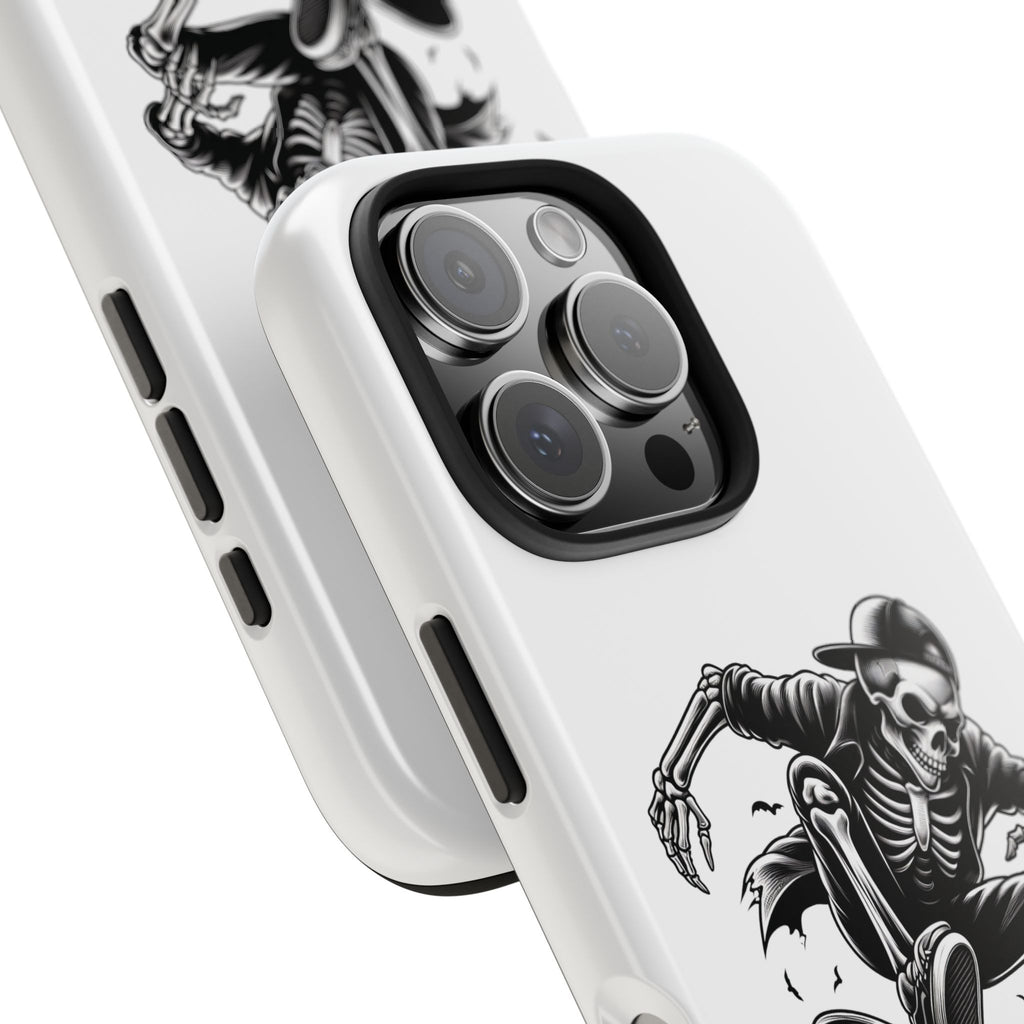 Edgy Skeleton Skateboard Phone Case, Tough Phone Cases, Skater Gift, Halloween Accessory, Durable Mobile Cover, Unique Cell Phone Protector