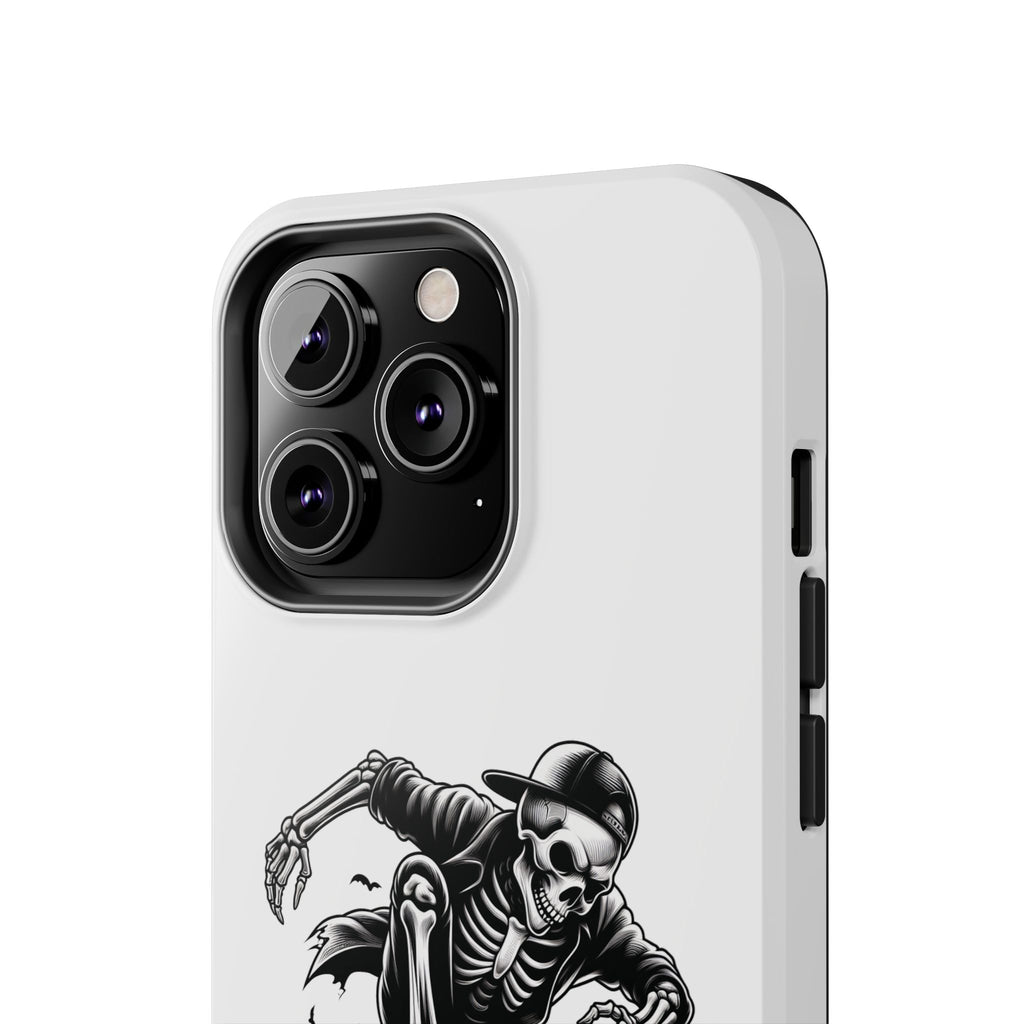 Edgy Skeleton Skateboard Phone Case, Tough Phone Cases, Skater Gift, Halloween Accessory, Durable Mobile Cover, Unique Cell Phone Protector
