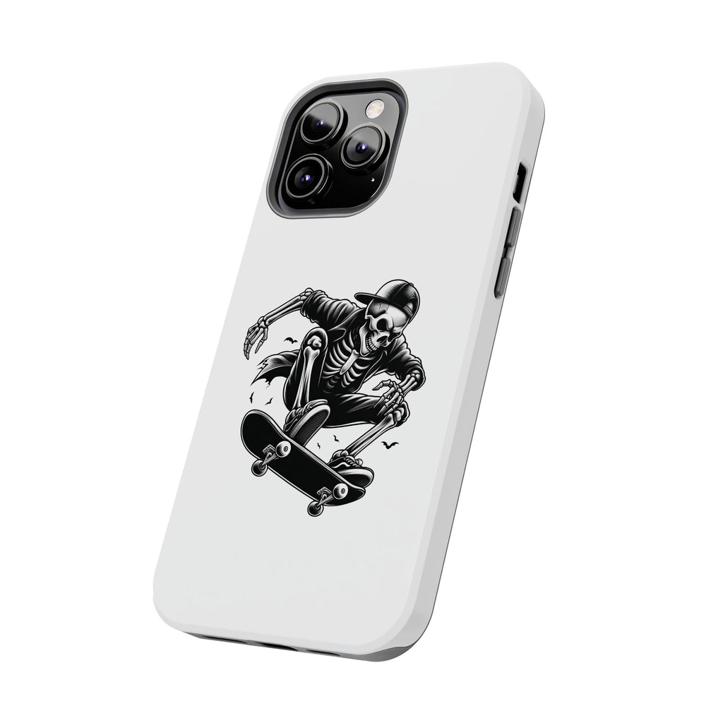 Edgy Skeleton Skateboard Phone Case, Tough Phone Cases, Skater Gift, Halloween Accessory, Durable Mobile Cover, Unique Cell Phone Protector