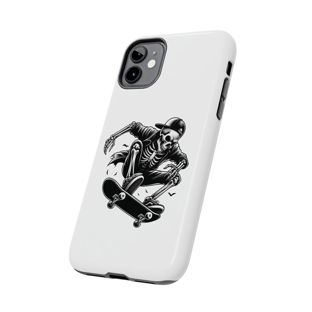 Edgy Skeleton Skateboard Phone Case, Tough Phone Cases, Skater Gift, Halloween Accessory, Durable Mobile Cover, Unique Cell Phone Protector